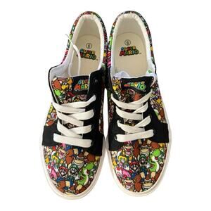 Official Nintendo Ground Up Super Mario Bros Shoes Youth size 6 Low Canvas